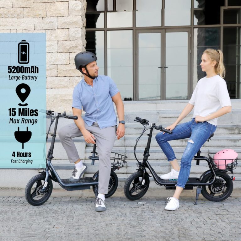 Caroma Peak 560W Electric Scooters for Adults, 14" Tire,188Wh Battery, 15Miles Range, 20MPH Top Speed, Adjustable Electric Scooter with Seat, Commuter Ebike for Adults&Teens(Black) - Image 8