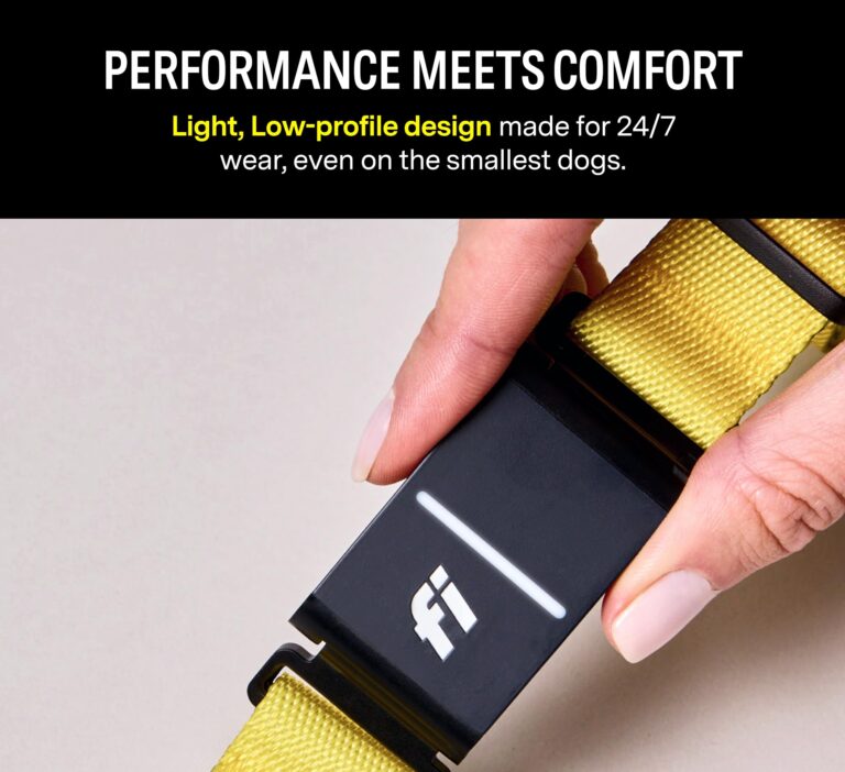 Fi Series 3 Smart Dog Collar - GPS Dog Tracker and Activity & Health Monitor, Waterproof, LED Light, Escape Alerts, Nationwide Coverage [Free 1 Year Membership] (Yellow, X Small) - Image 3
