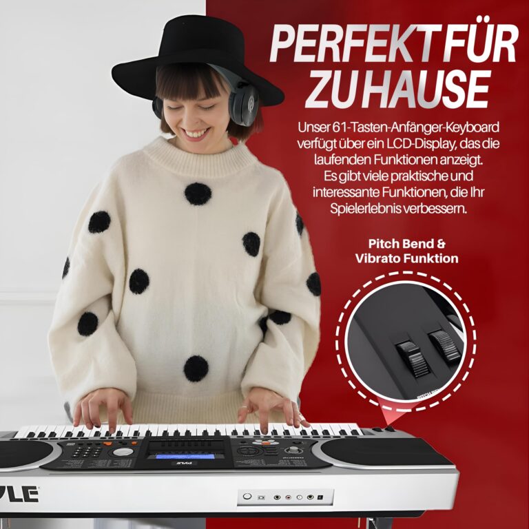 Pyle Portable Electronic Piano Digital Keyboard, 61 Keys w/ Built-in Speakers, 162 Sounds, 200 Music Styles, Waterproof Bag, Sustain Pedal & Headset - Image 3