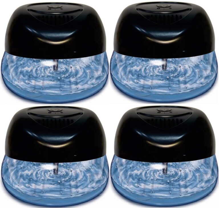 Bluonics 4-Pack Fresh Aire Water Based Revitalizer. Black Color with 7 LED Color Changing Lights White Noise Machine Use Essential Oils and Fragrances