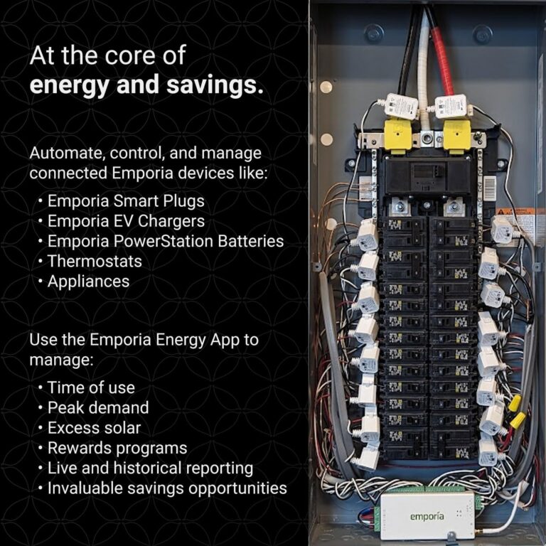 Emporia Gen 3 Smart Home Energy Monitor with 8 50A Circuit Level Sensors | Home Energy Automation and Control | Real Time Electricity Monitor/Meter | Solar/Net Metering - Image 9