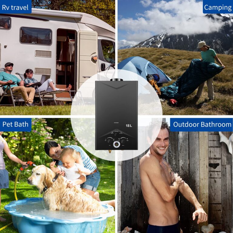 forimo Tankless Water Heater 4.74GPM 18L Outdoor Portable GasHot Water Heater Instant Propane Water Heater with Digital Display Multi-Protection for Camping Trips Boat Cabins, Black - Image 2