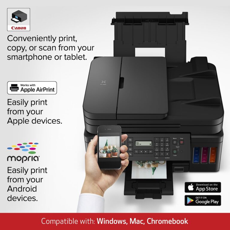 Canon G7020 All-in-One Printer Home Office | Wireless Supertank (Megatank) Printer | Copier | Scan, | Fax and ADF with Mobile Printing, Black, Works with Alexa - Image 4