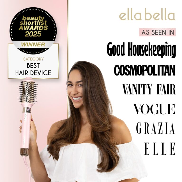 ELLA BELLA® 6 in 1 Professional Hot Air Styler • Powerful Hair Dryer & Straightener Set • Styling Without Heat Damage • Fast Drying Curling Volumizing Straightening • Protective Travel Case (Pink) - Image 7