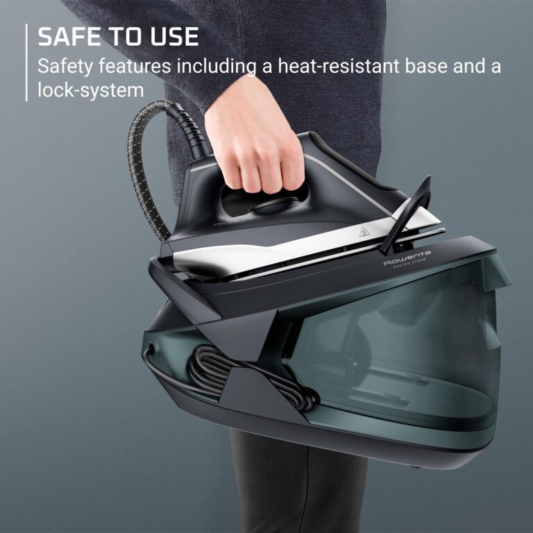 Rowenta Iron Steamer for Clothes, Master Steam Station, Professional Steam Iron For Clothes with Stainless Steel Soleplate 57 oz, 400 microsteam holes, Built-In Pump, 1750 watts, Black Green, VR8338 - Image 2