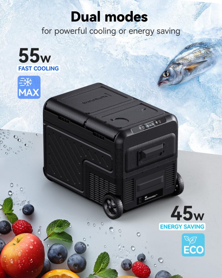 WOLFBOX 12V Car Refrigerator, 39 Quart Dual Zone Car Fridge, Portable Freezer(-8℉~68℉) with 12/24V DC 100/240V AC, APP Control Electric Cooler for Car, RV, Camping, Travel and Home Use - Image 3