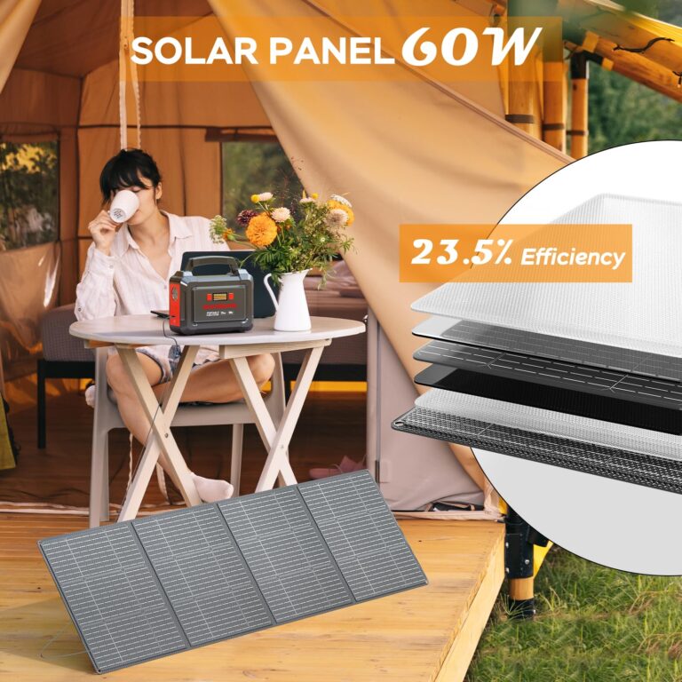 MARBERO Solar Generator 296Wh Portable Power Station with Solar Panel 60W Included Solar Power Bank with AC Outlets 300W Pure Sine Wave with Foldable Solar Panel Set for Camping Home Outdoor Emergency - Image 2