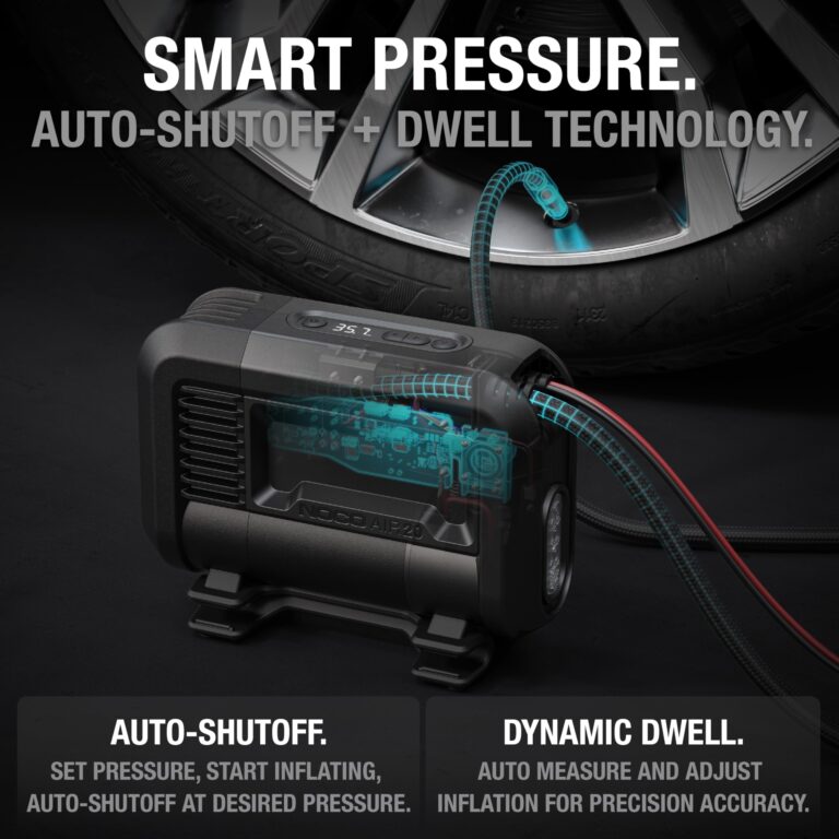 NOCO AIR20 UltraFast 20A Tire Inflator, 12V Portable Air Compressor Pump, Rated at 100 PSI, Inflates Tires from 0-40 PSI in 2.5 Minutes with a Digital Gauge, Smart Pressure and Auto-Shutoff, Black - Image 4