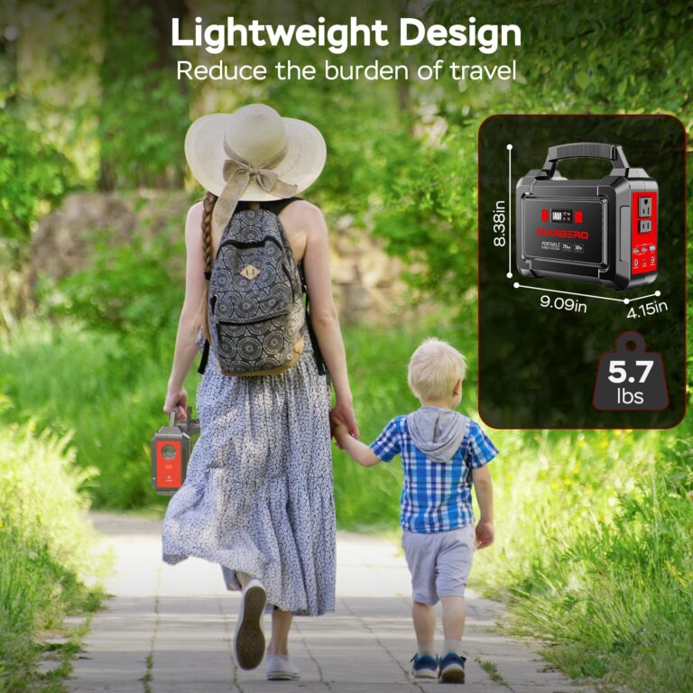 MARBERO Portable Power Station 296Wh Camping Solar Generator Laptop Charger Power Bank with AC Outlet 110V 350W Peak with Multi-Port LED Flashlights for CPAP Home Camping Hurricane Emergency - Image 4