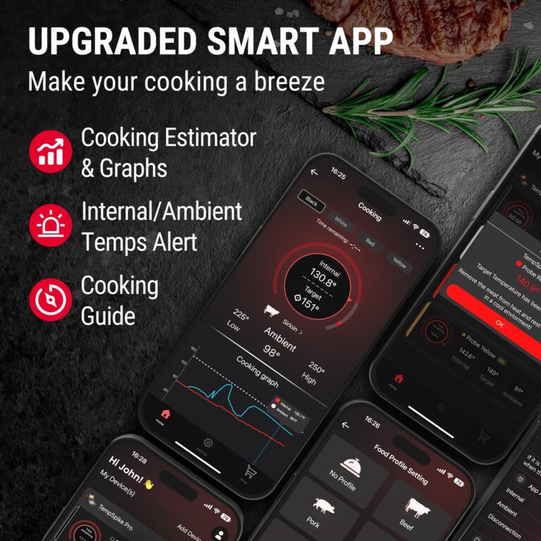 TempSpike Wireless Meat Thermometer Digital with App, WiFi & Bluetooth BBQ Grill Thermometer with High Precision, Waterproof & Heat-Resistant Probes, Rechargeable Base with Display for BBQ Smoker Oven - Image 2