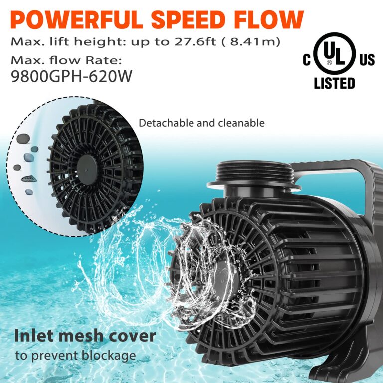 WaterRebirth (9800GPH-620W,UL listed) High Flow Submersible Pond Water Aquarium Pump Multi Scenario Application - Image 9