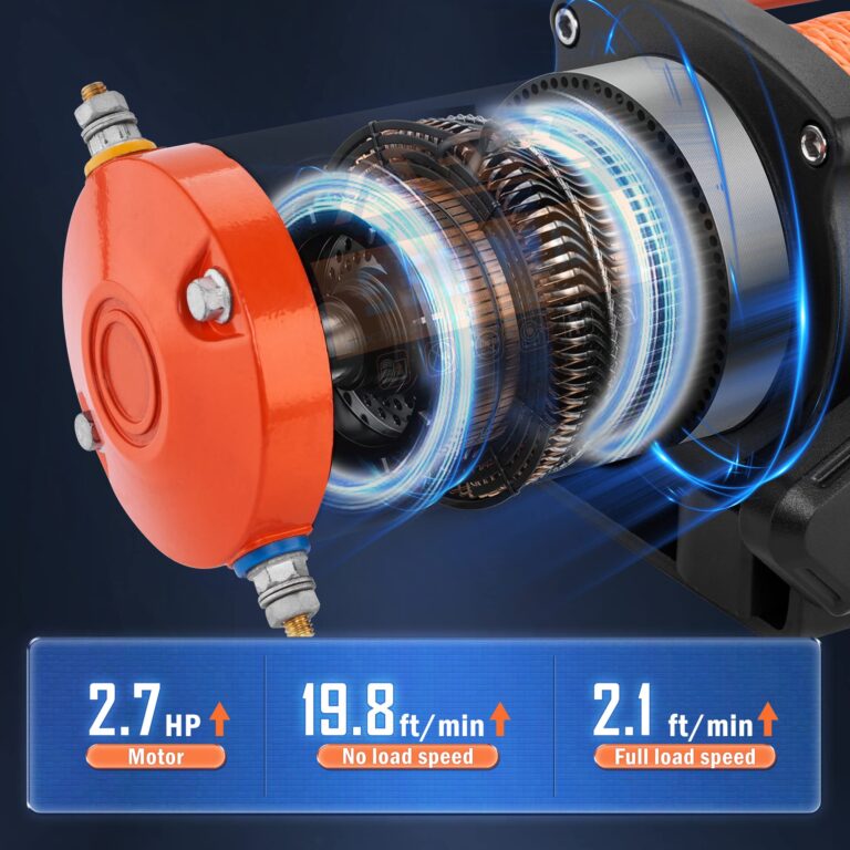 AC-DK 5500 lb ATV/UTV Winch Synthetic Rope Kits, 12V Winch with Wireless Remote for Off Road Trailer Boat RV Towing Winches, Waterproof Winch with Mounting Plate and Wired Remote - Image 5
