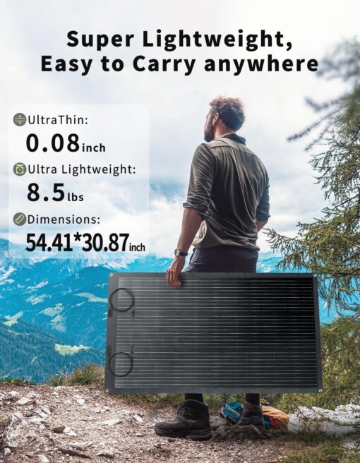 Greenmagic 200W 20V Flexible Solar Panel Ultra Thin Ultra Lightweight Off-Grid Charger for Marine RV Cabin Van Car Uneven Surfaces - Image 6