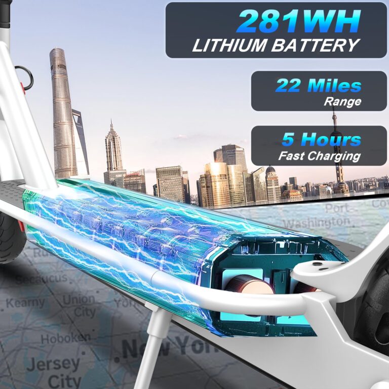 Qlaway 8.5" Aluminum Alloy Frame E Scooter for Adults 20 MPH Sport Escooter 350W Motor, Electric Scooter Up to 22 Miles Range, Bearing 265 LBS/APP Control-White - Image 6