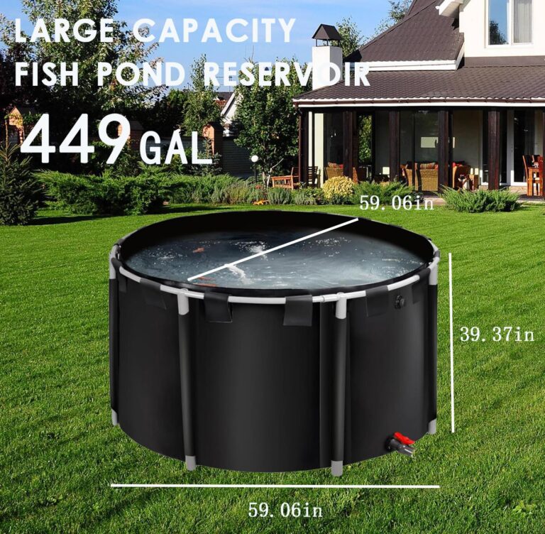 MOGUOBIN Above Ground Pond,Canvas Fish Pond Pool,Round Thickening Koi Pond Tank,PVC Fish Pond,Pool Above Ground with Durable Framed,for Fish Farming Aquatic Products Breeding Pond 59x39in/449Gal - Image 9