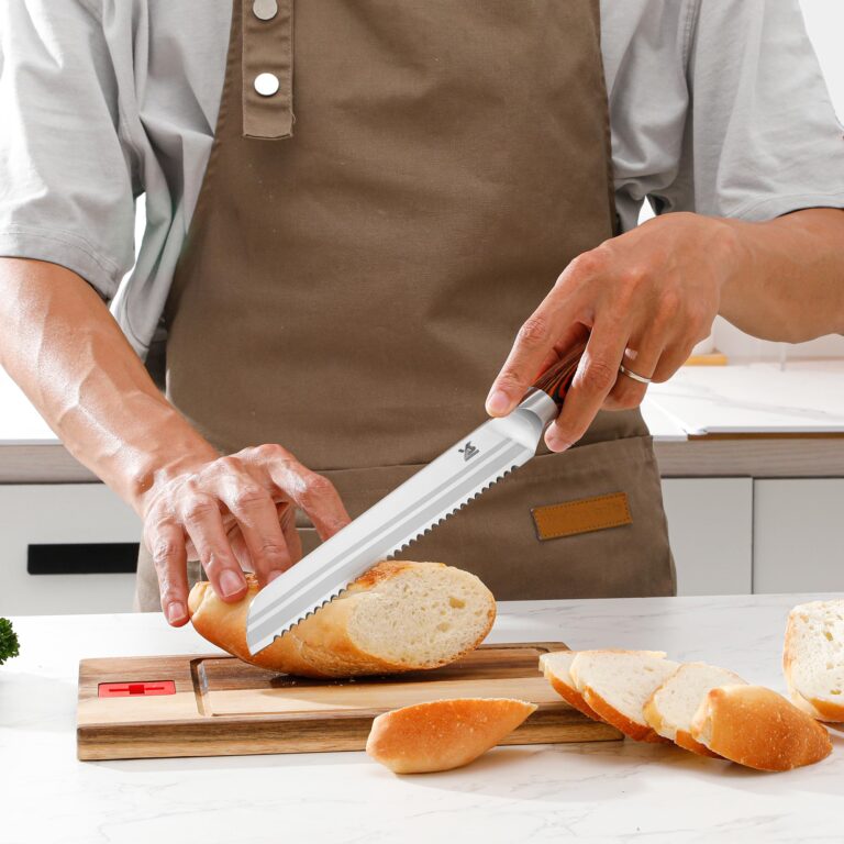 MSY BIGSUNNY 7pcs Knife Block Set, German Steel Chef Knife Set, Precious Pakkawood Handle for Kitchen Knife Block Set - Image 2