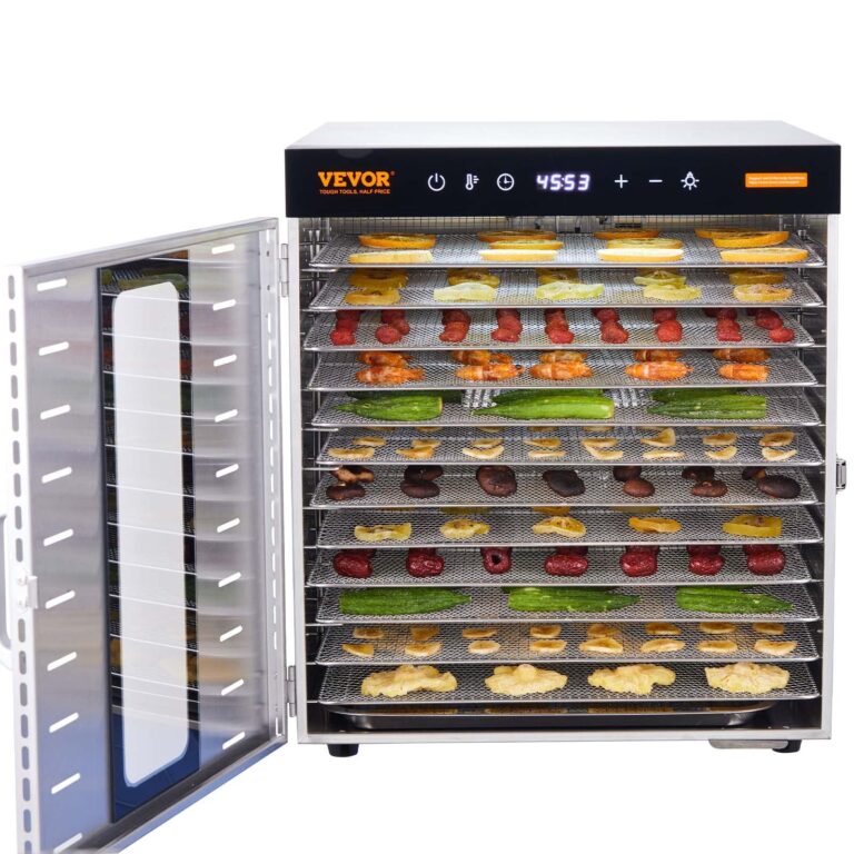 VEVOR Food Dehydrator Machine, 10 Stainless Steel Trays, 1000W Electric Food Dryer with Digital Adjustable Timer & Temperature for Jerky, Herb, Meat, Beef, Fruit, Dog Treats and Vegetables - Image 2