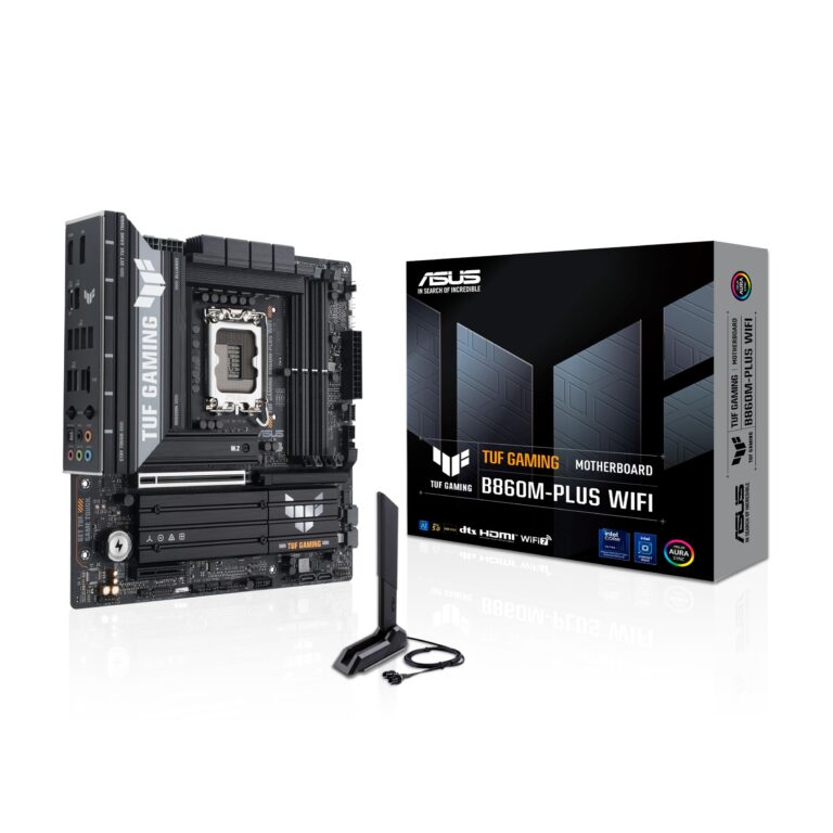 ASUS TUF Gaming B860M-PLUS WiFi B860 LGA 1851 mATX Motherboard, Intel® Core™ Ultra Series 2 Ready, AI PC, 12+1+2+1 80A Stages, DDR5,PCIe 5.0, 3X M.2, Wi-Fi 7, 2.5G LAN, HDMI™, USB 20Gbps Type-C®
