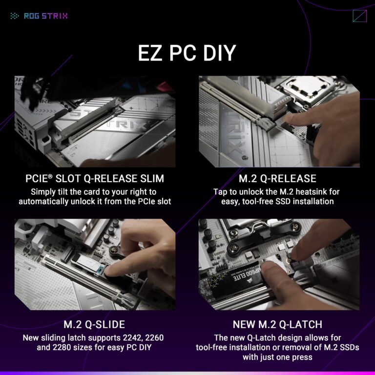 ASUS ROG Strix X870-A Gaming WiFi AMD AM5 X870 ATX Motherboard 16+2+2 Power Stages, Dynamic OC Switcher, Core Flex, DDR5 AEMP, WiFi 7, 4X M.2, PCIe® 5.0, Q-Release Slim, USB4®, AI OCing & Networking - Image 6