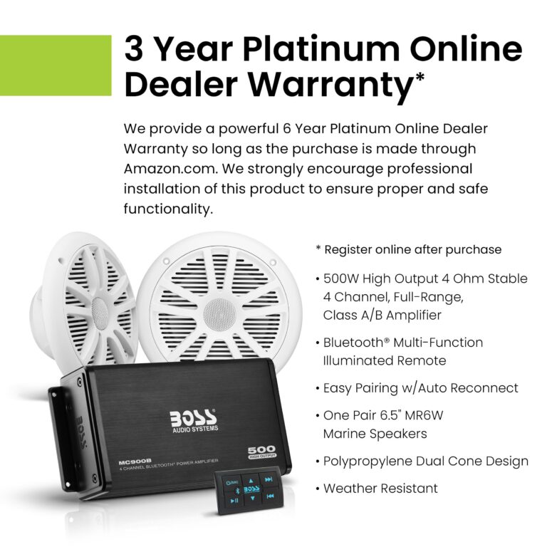 BOSS Audio Systems ASK902B.6 Marine Boat 6.5 inch Speakers and 4 Channel Amplifier Package - 500 High Output, Bluetooth Remote, Waterproof Pouch - Image 5