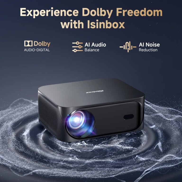 [Netflix-Licensed/Dolby Audio]Outdoor Projector with Wifi 6 and Bluetooth, iSinbox 1080P Native 700ANSI Portable Movie Projector, Built-in Netflix/YouTube/PrimeVideo, Electric Focus Smart Projector - Image 8