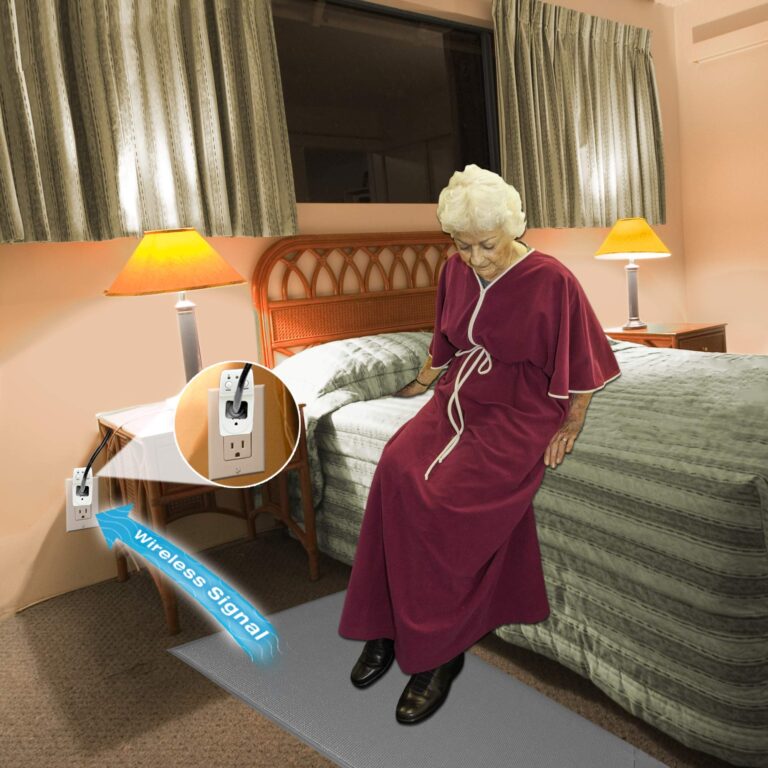 Smart Caregiver® Light Outlet with Cordless Grey Floor Mat and Cordless Alarm - Turns on a Light When They get up and alerts a Caregiver in Another Room! - Image 2
