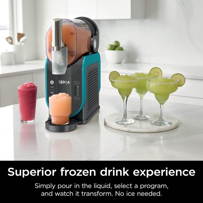 Ninja SLUSHi Professional Frozen Drink Maker with RapidChill Technology, 88 oz. Frozen Drink & Slushie Machine, 2 Preset Programs, Frozen Margaritas, and More, Premium Accents, Teal, FS299 - Image 7