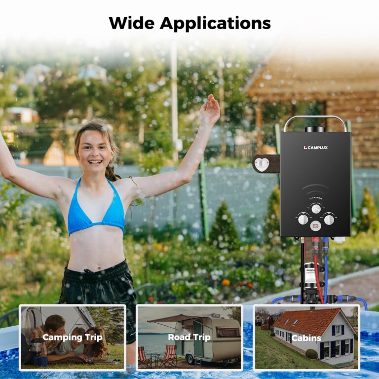 CAMPLUX Portable Water Heater,1.58 GPM Propane Water Heater Outdoor,41,000 BTU Camping Water Heater with 1.6 GPM Water Pump Pack，BW158GP60, Black - Image 8