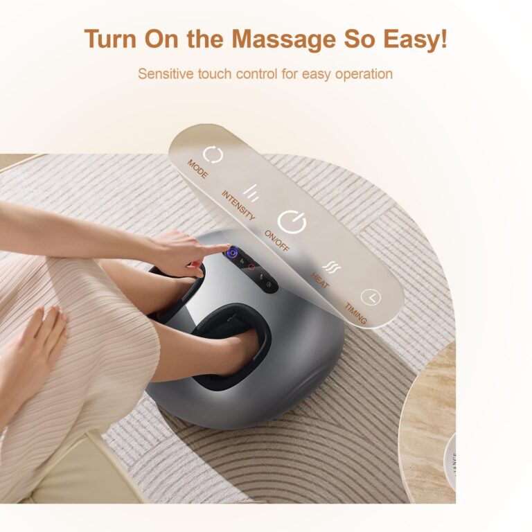 QXC Foot Massager Machine with Heat, Double Shear Massage Core, Shiatsu Feet Massager with Airbag Full Wrapped, Plantar Fasciitis Massage, Automatic Foot Kneading Points, Gifts for Family and Friends - Image 3