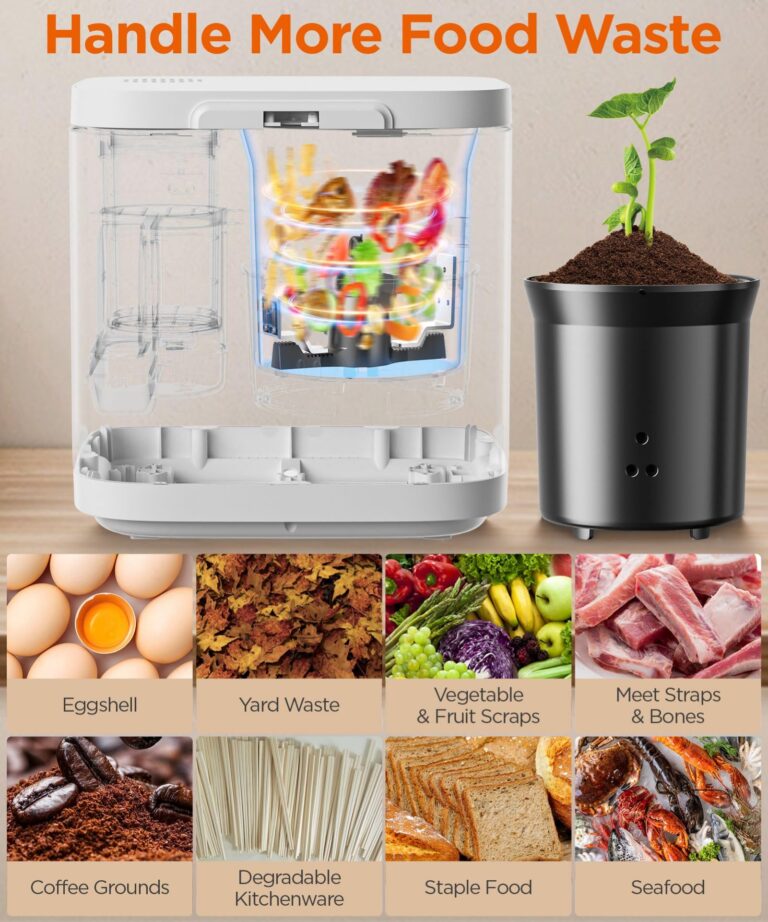 Electric Composter for Kitchen, 4L Compost Bin, Odorless Indoor Composter，Efficient with Zero Odor Carbon Filter, Kitchen Composter，Turns Waste Into Dry Fertilizer, Easy to Use Compost Bin. - Image 6
