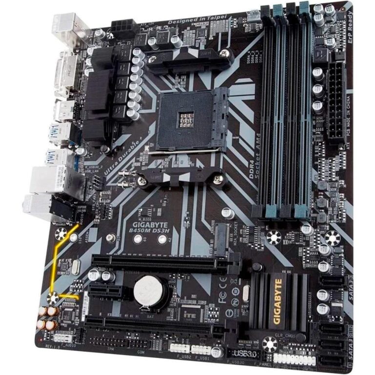 Gigabyte B450M DS3H (AMD Ryzen AM4/Micro ATX/M.2/HMDI/DVI/USB 3.1/DDR4/Motherboard) - Image 4