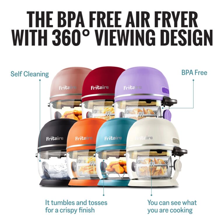 Non-Toxic Air Fryer - Glass AirFryer 5 Quart w/ 360 Visibility, Self-Cleaning, 400F Vortex Air Fryer for Even Cooking, BPA-Free Teflon Free, 6-in-1 Functions, Rotisserie, Roast, Bake, Black - Image 4