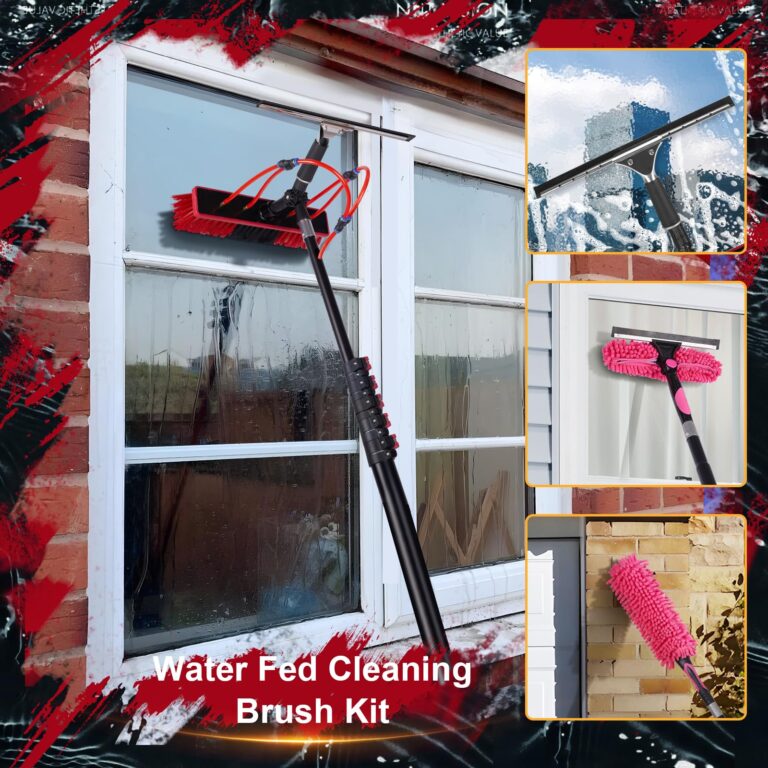 ZKUAOGDI 30ft Long Reach Solar Panel Cleaning Brush Kit, Telescopic Water Fed Pole, Squeegee & 2 Dusting Brushes for Window Outdoor Roof Cleaner Kit - Image 8