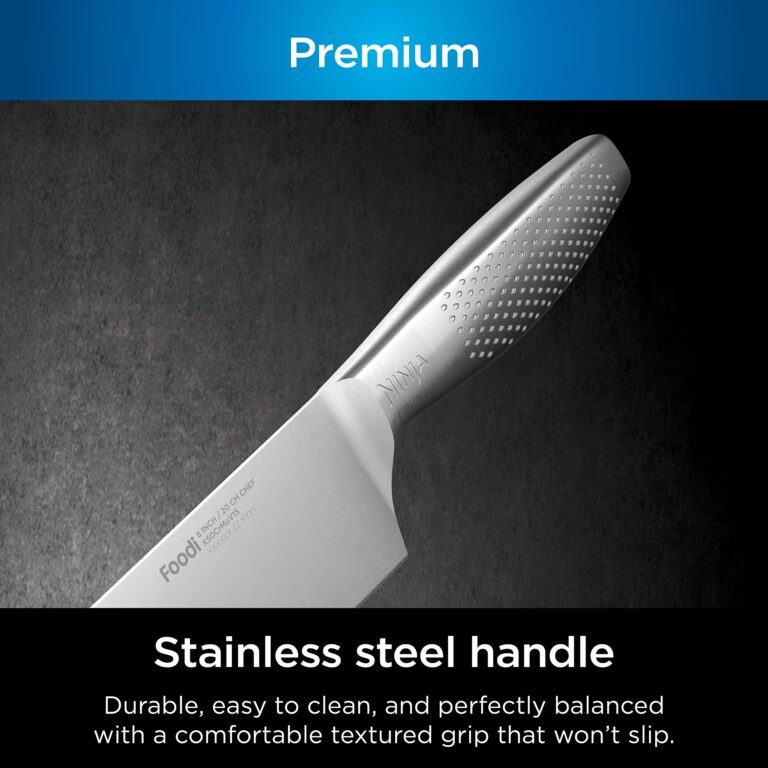 Ninja K62014 Foodi NeverDull Premium 14-Piece German Stainless Steel Knife System with Built-in Sharpener, Stainless Steel/Black - Image 8