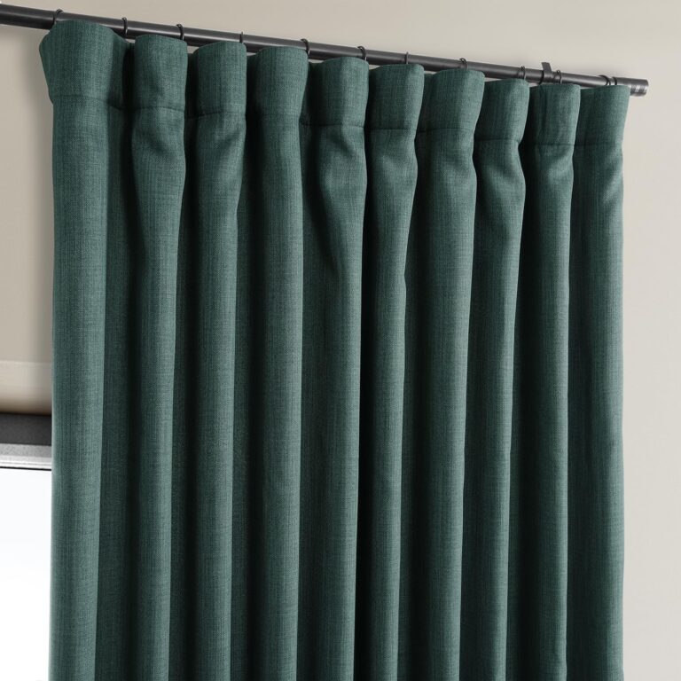 HPD Half Price Drapes - Faux Linen Curtains for Living Room (1 Panel) - 100W X 96L - Extra Wide Textured Room Darkening Curtains for Bedroom 96 Inches Long - Drapes for Home Decor, Slate Teal - Image 9