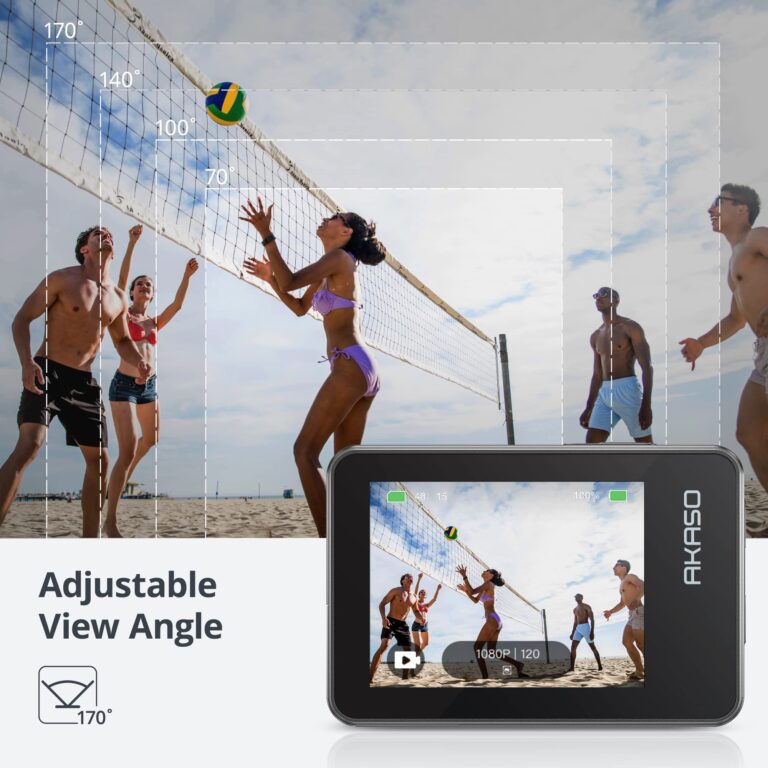 AKASO Brave 7 Action Camera 4K30FPS 20MP with 64GB U3 MicroSDXC Memory Card, Waterproof Camera with Touch Screen IPX8 33FT EIS 2.0 Zoom Support External Mic Voice Control with 2X 1350mAh Batteries - Image 5