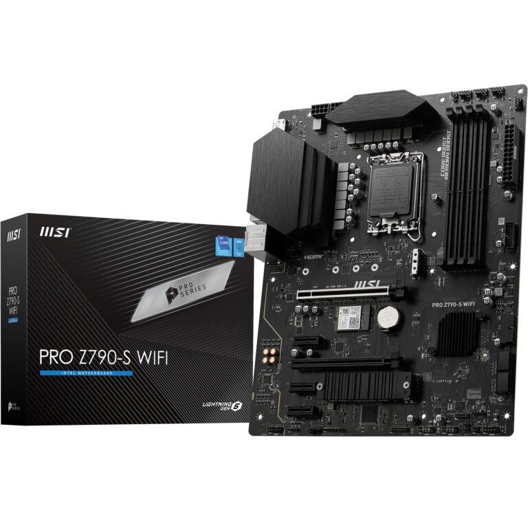 MSI PRO Z790-S WiFi ProSeries Motherboard (Supports 12th/13th/14th Gen Intel Processors, LGA 1700, DDR5, PCIe 5.0, M.2, 2.5Gbps LAN, USB 3.2 Gen2, HDMI/DP, Wi-Fi 6E, Bluetooth 5.3, ATX)
