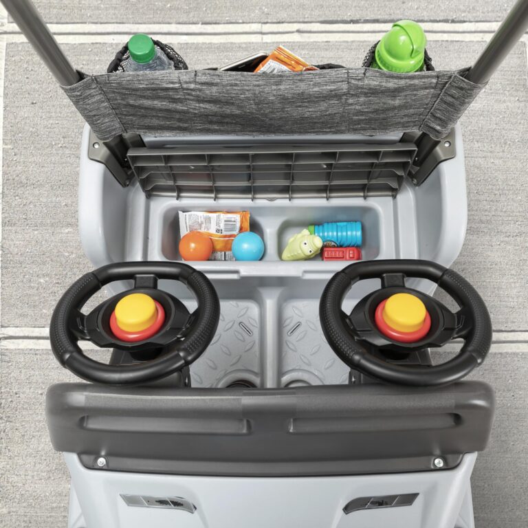 Step2 Side-by-Side Push Around SUV, Kids Push Car, 2 Seats, Stroller Substitute, Includes Seat Belts & Horns, Made of Durable Plastic, Max Weight 100 lbs., for Toddlers 1.5-5 Years Old, Gray - Image 5