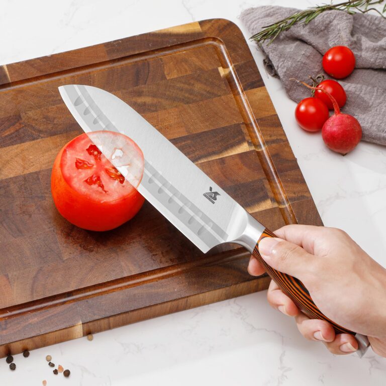 MSY BIGSUNNY 7pcs Knife Block Set, German Steel Chef Knife Set, Precious Pakkawood Handle for Kitchen Knife Block Set - Image 3