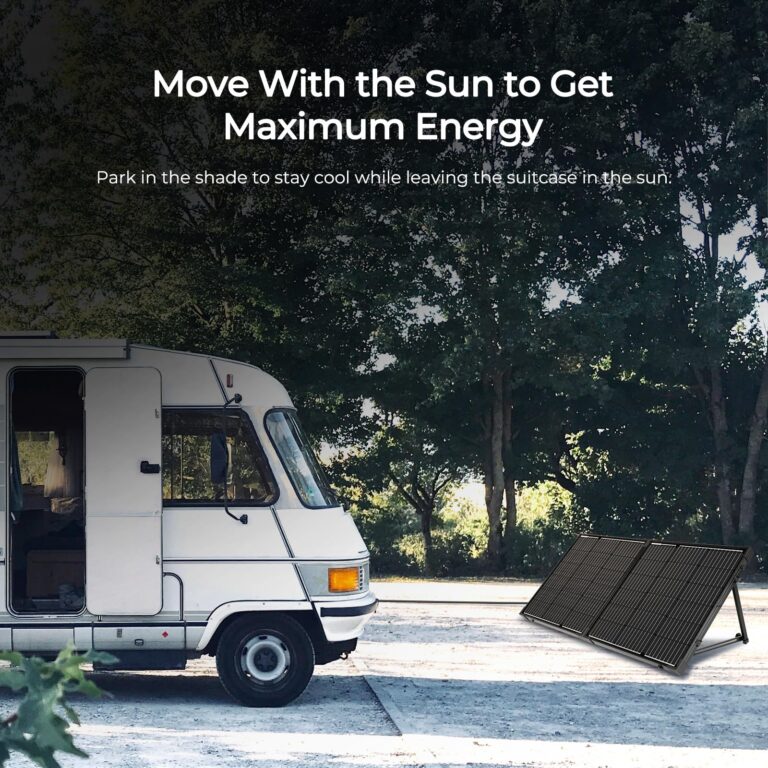 Renogy 100 Watt 12 Volt Portable Solar Panel with Waterproof 20A Charger Controller Foldable 100W Solar Suitcase with Adjustable Kickstand for Power Station, 100W Panel-20A Controller, Black - Image 8