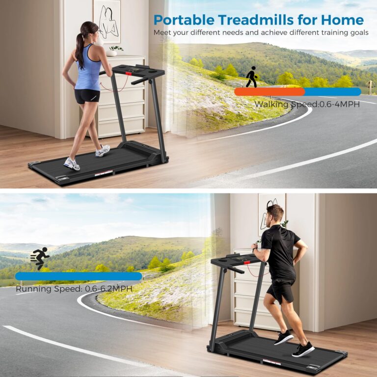 Treadmill with Handles, 2025 Upgraded Small Treadmills Home, Portable Electric Treadmills for Home 300 lbs Capacity,Walking Pad Treadmill,Lightweight Folding Foldable Walking Pad with LED Display - Image 3