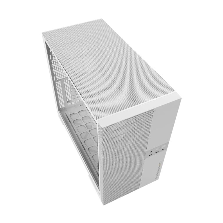 Geometric Future M5 Vent Mesh Panel Tempered Glass Mid Tower, E-ATX/ATX Gaming Case, High Airflow, 1.2mm Steel, Type C, Support 420/360 Radiator, ARGB PWM 140m fan x 5 Pre-Installed, White, GEO-M5VF-W - Image 5