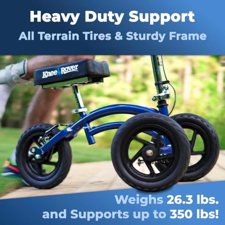 KneeRover Original Steerable All Terrain Knee Scooter for Adults for Foot Surgery Heavy Duty Knee Walker for Broken Ankle Foot Injuries - Leg Recovery Scooter Best Knee Crutch Alternative (Blue) - Image 2