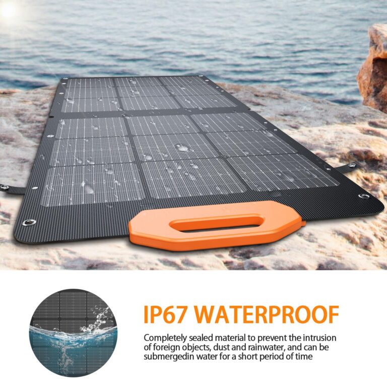 GRECELL 100W Solar Panel for Power Station Generator, 21.5V Portable Foldable Solar Panel with Fast Charger and Adjustable Kickstand Solar Cell Charger for Outdoor Camping RV Van Travel - Image 5