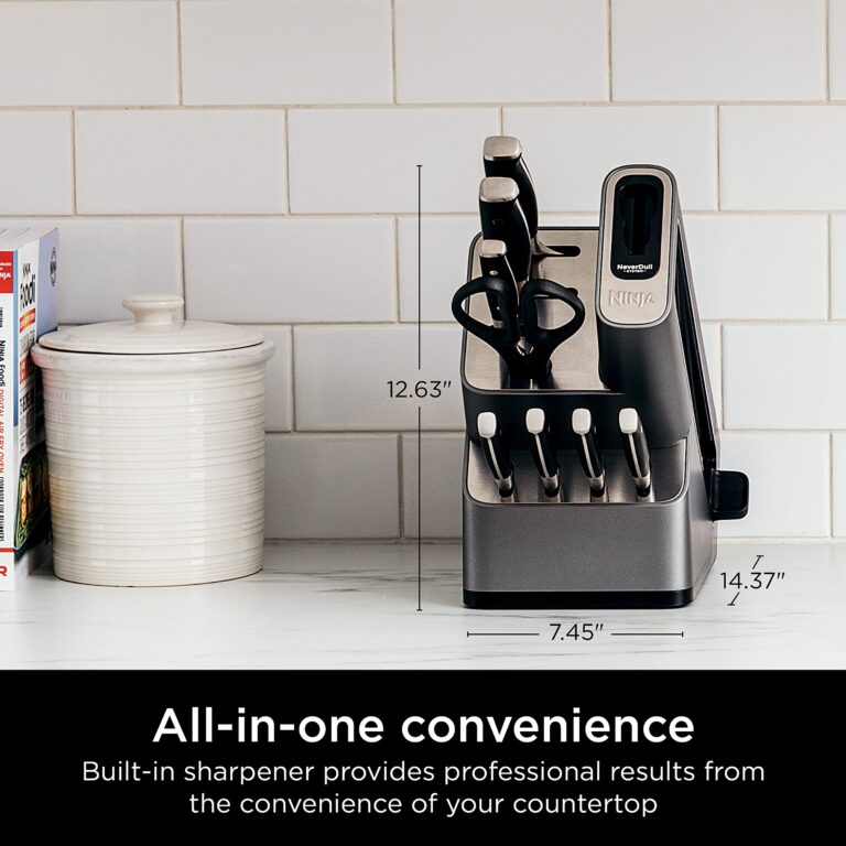 Ninja K32009 Foodi NeverDull Premium Knife System, 9 Piece Knife Block Set with Built-in Sharpener, German Stainless Steel Knives, Black - Image 4