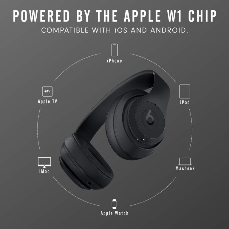 Beats Studio3 Wireless Noise Cancelling Over-Ear Headphones - Apple W1 Headphone Chip, Class 1 Bluetooth, 22 Hours of Listening Time, Built-in Microphone - Matte Black - Image 5