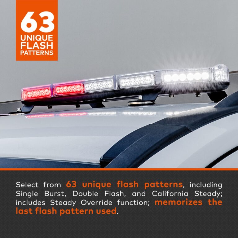 NanoFlare NFMB80 26" 12V 80W Amber White LED Strobe Mini Light Bar [SAE Class 1] [Magnet/Permanent Mount] Yellow Clear Rooftop Rotating Safety Flashing Emergency Police Lightbar for Truck Vehicles - Image 8