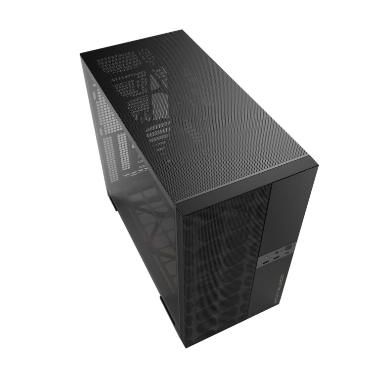 Geometric Future M5 Vent Mesh Panel Tempered Glass Mid Tower, E-ATX/ATX Gaming Case, High Airflow, 1.2mm Steel, Type C, Support 420/360 Radiator, ARGB PWM 140m fan x 5 Pre-Installed, Black, GEO-M5VF-B - Image 4