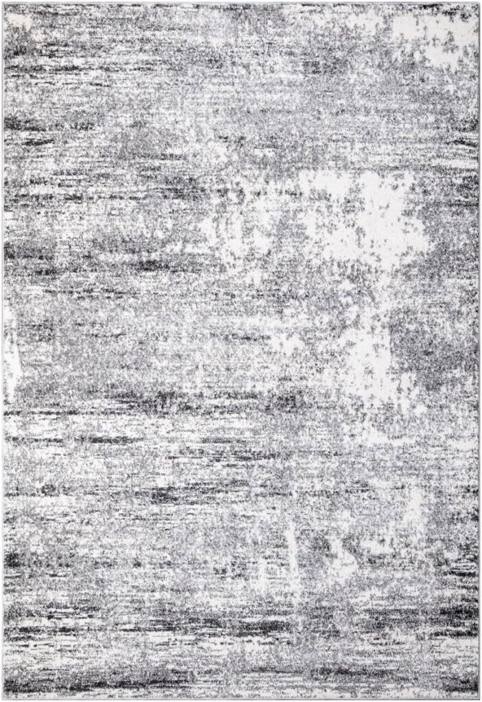 Keen Home Design Area Rugs - 9x12 Non-Shedding, Abstract Rugs for Kitchen, Living Room, Bedroom, Dining Room, Entryway - Size: 9'2" x 11'11", Abstract Cream/Grey - Image 8