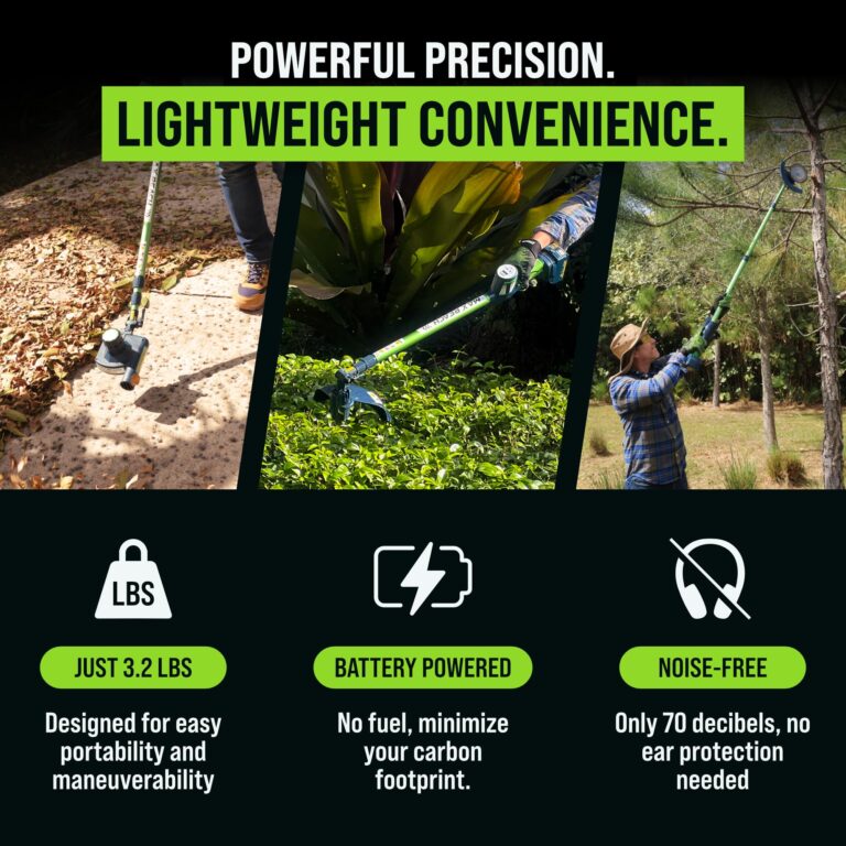 3-in-1 Cordless Yard Landscaping Tool Long Reach Hedge Trimmer + Tree Trimmer + Electric Leaf Blower Cordless with Battery & Charger Battery Powered Pole Saw & Tree Saw & Weed Eater by Max Reach Tools - Image 9